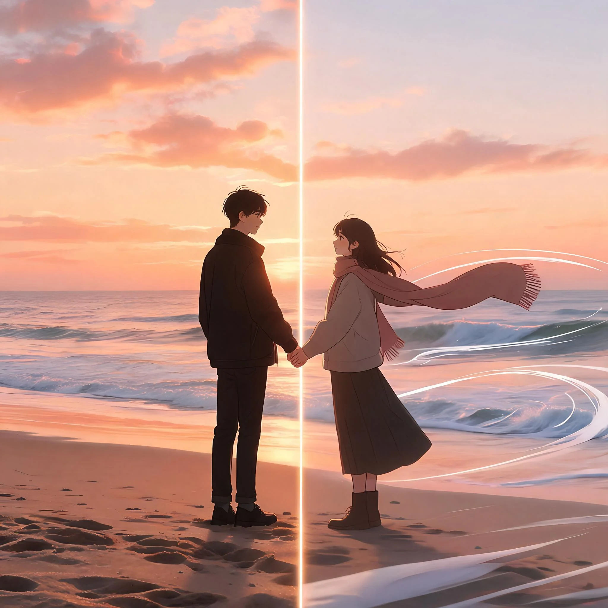 A still photograph and the AI-animated video version of it side by side