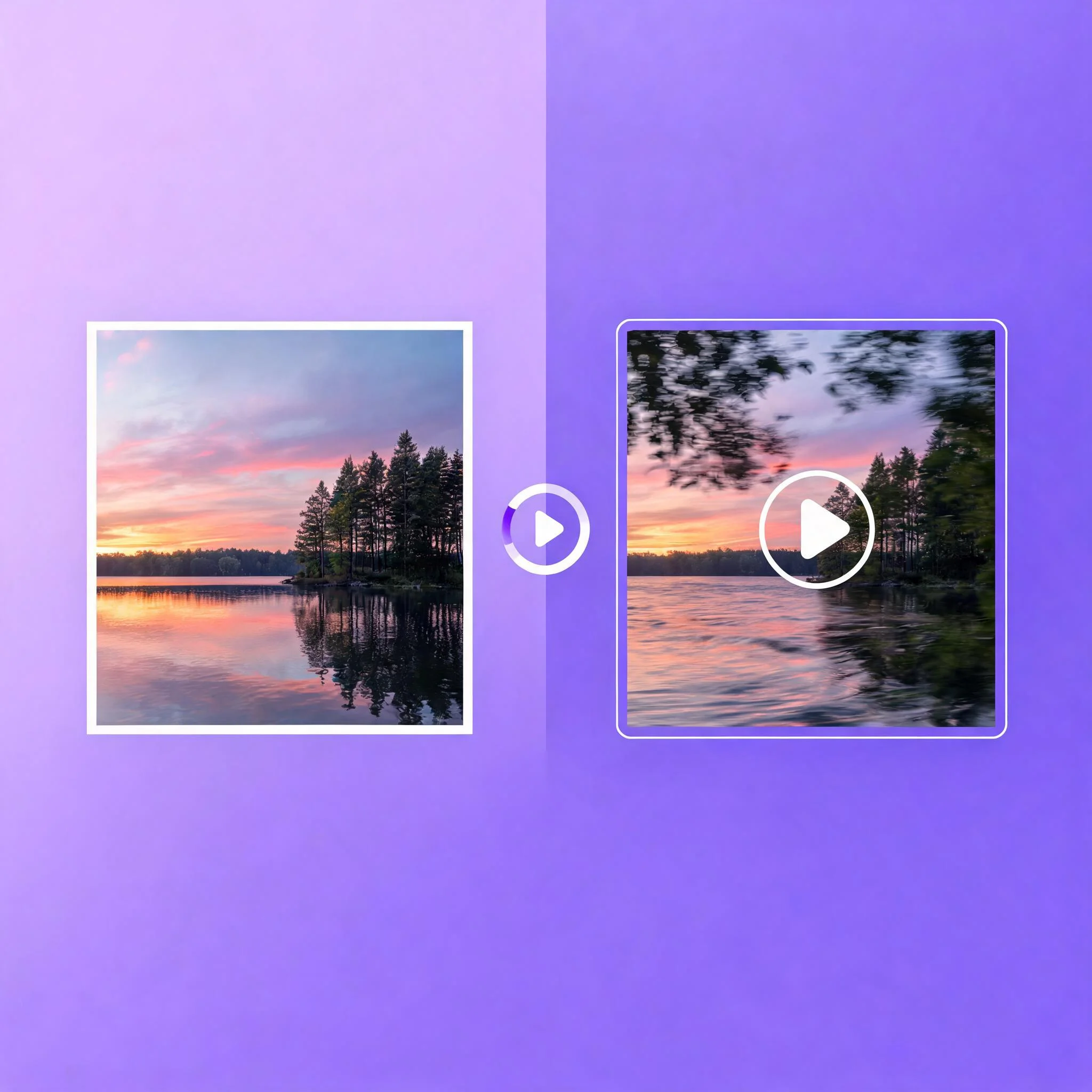 Hotshot alternative free video generator workflow showing a still photo converting into a short video clip