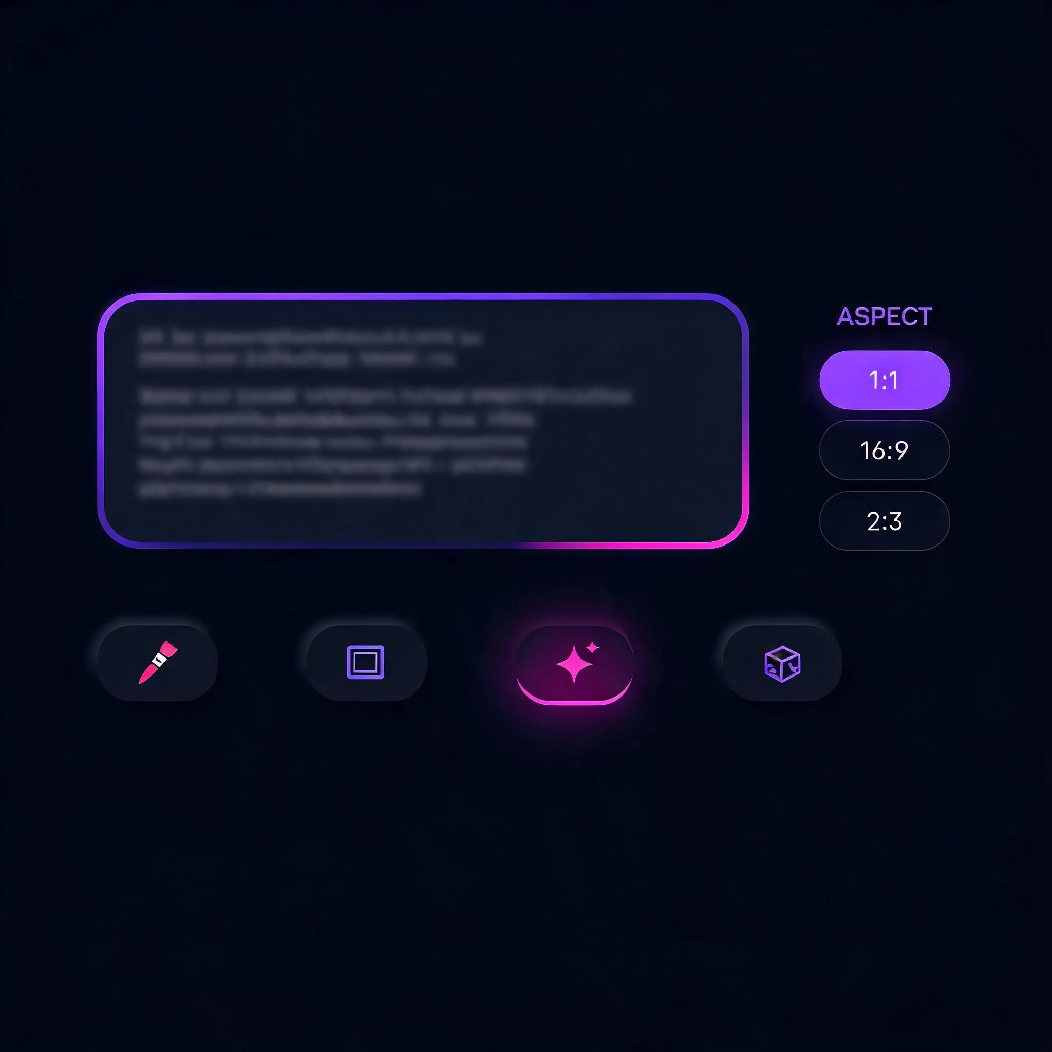 Uncensored AI image generator interface showing a text prompt being typed into a dark violet control panel beside a generated portrait